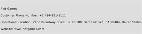 Riot Games Phone Number .